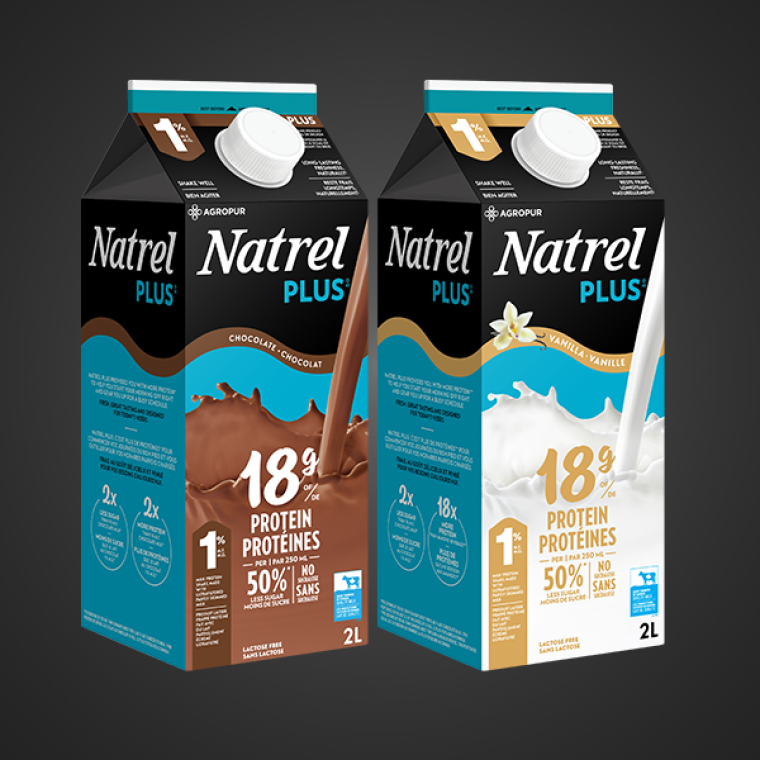 Natrel Plus vanilla et chocolate 1%